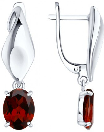 Серьги из серебра с гранатами