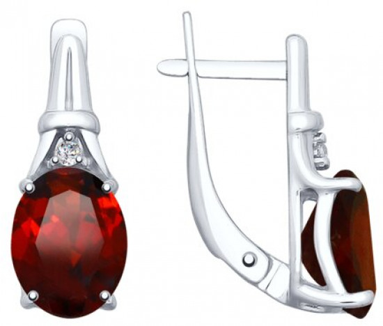 Серьги из серебра с гранатами