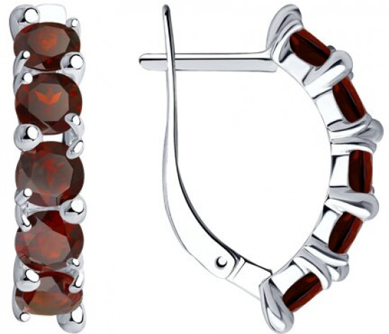 Серьги из серебра с гранатами