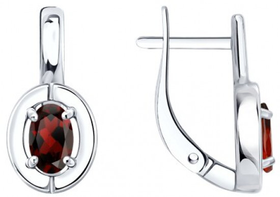 Серьги из серебра с гранатами