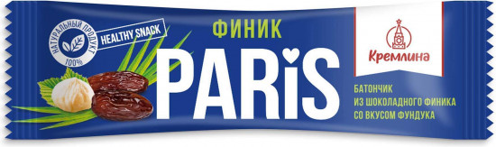 Батончик в шоколадной глазури Кэжуал Париж «Финик с воздушным рисом и вкусом фундука»