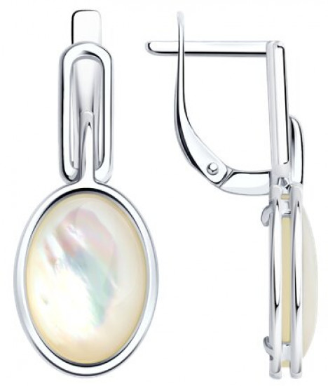 Серьги из серебра с перламутром