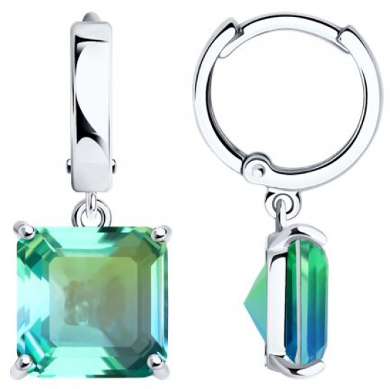 Серьги из серебра с ситаллами