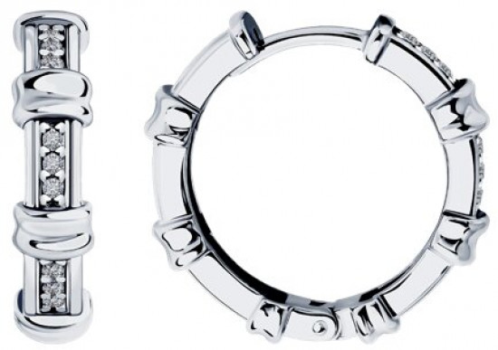 Серьги из серебра с фианитами | SOKOLOV