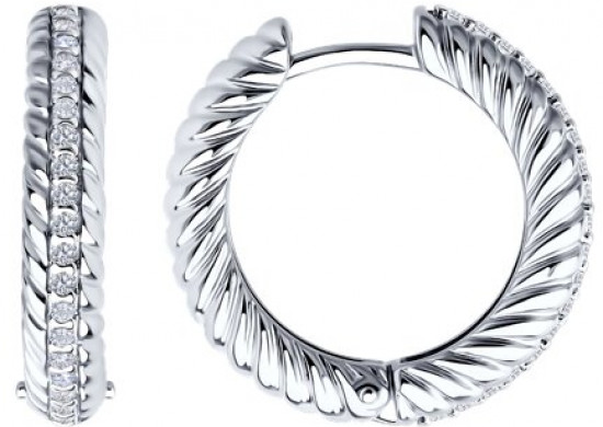 Серьги из серебра с фианитами