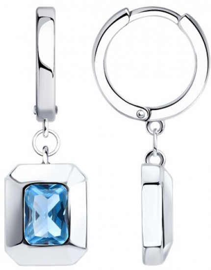 Серьги из серебра с фианитами