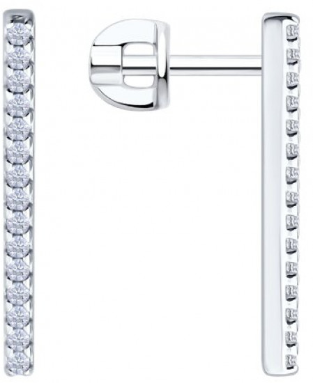 Серьги из серебра с фианитами