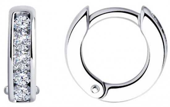 Серьги из серебра с фианитами