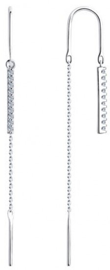 Серьги из серебра с фианитами