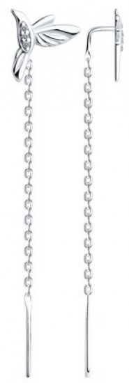 Серьги из серебра с фианитами