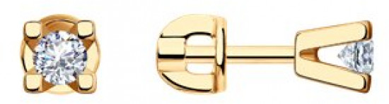 Серьги-пусеты из серебра с фианитами | SOKOLOV