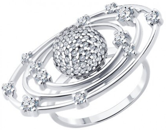 Кольцо из серебра с фианитами | SOKOLOV