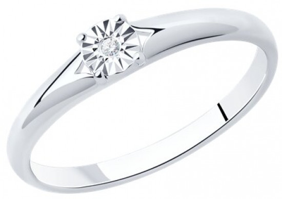 Кольцо из серебра с бриллиантом