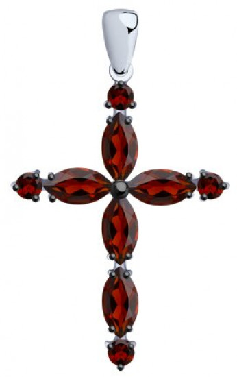 Подвеска из серебра с гранатами