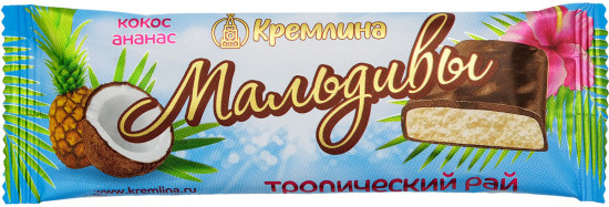 Батончик в шоколадной глазури с мякотью кокоса и ананаса «Мальдивы»