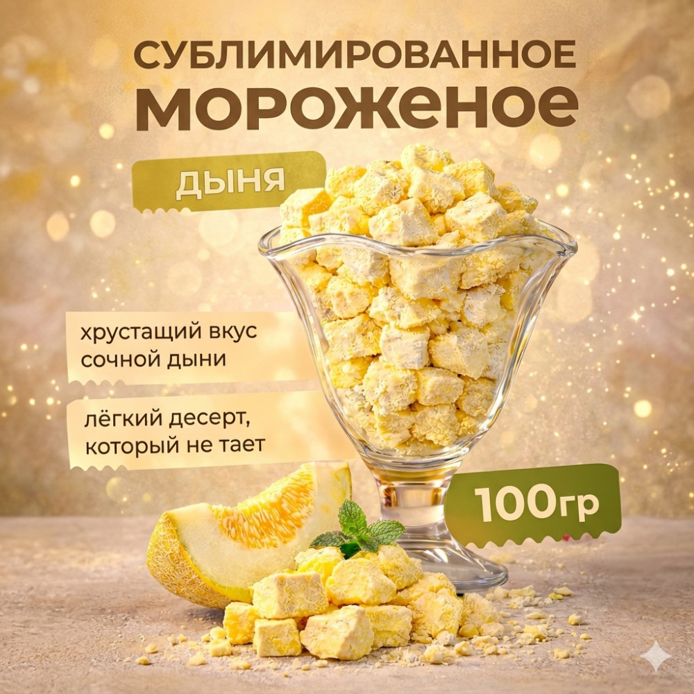 Сублимированное мороженое со вкусом дыни