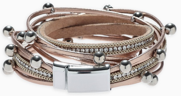 Браслет кожаный на магните «Бусинки» | Queen Fair