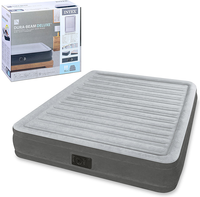 Кровать надувная со встроенным насосом «Full Comfort Plush Airbed» | Intex