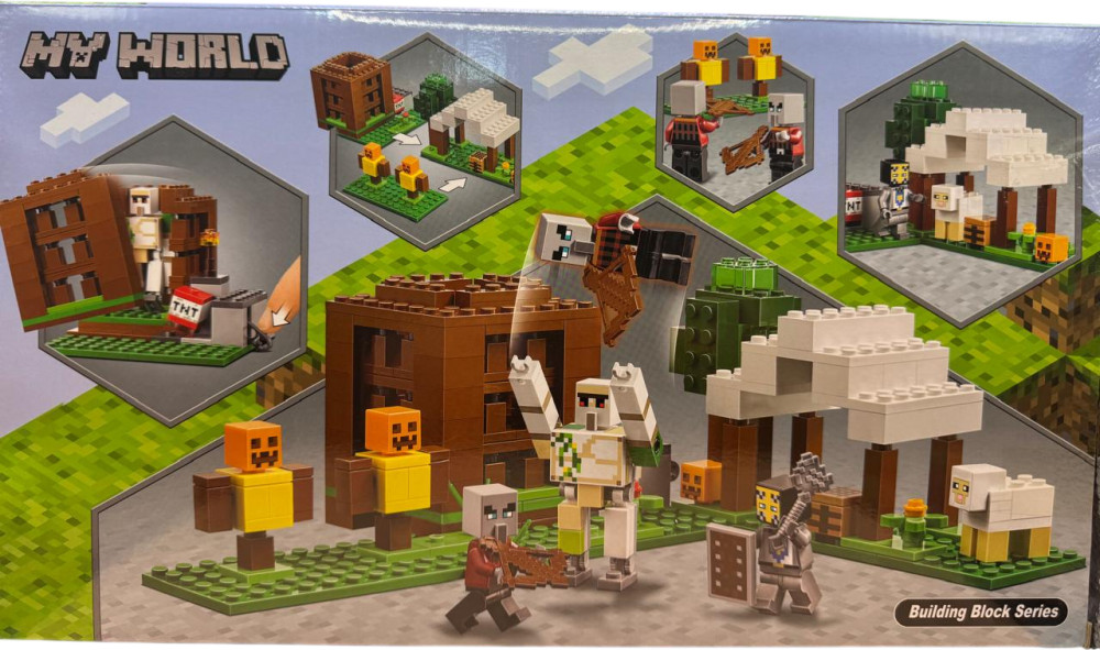 Конструктор «Minecraft. Деревня с железным големом и нападением мобов»