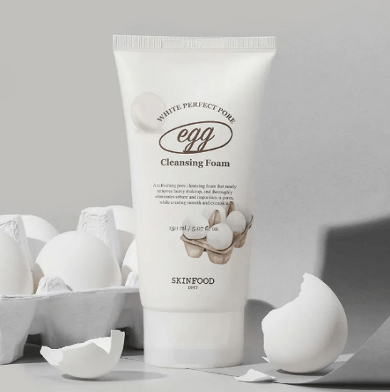 Пенка для сужения пор с яичным белком «White Perfect Pore Egg Cleansing Foam»