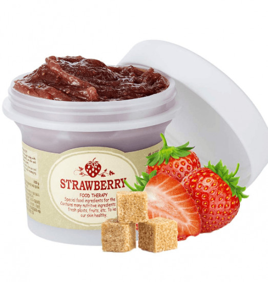 Маска-скраб для лица с черным сахаром и клубникой «Black Sugar Strawberry Mask Wash Off»