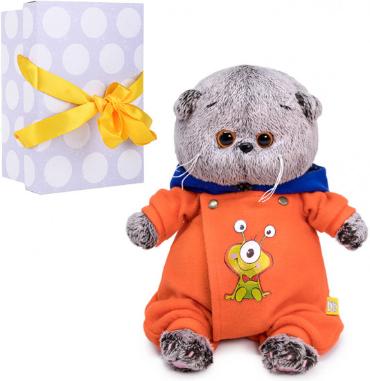 Игрушка мягкая «Кот Басик Baby в комбинезоне с монстриком»