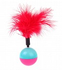 Игрушка-неваляшка для кошек с перьями, цвет в ассортименте