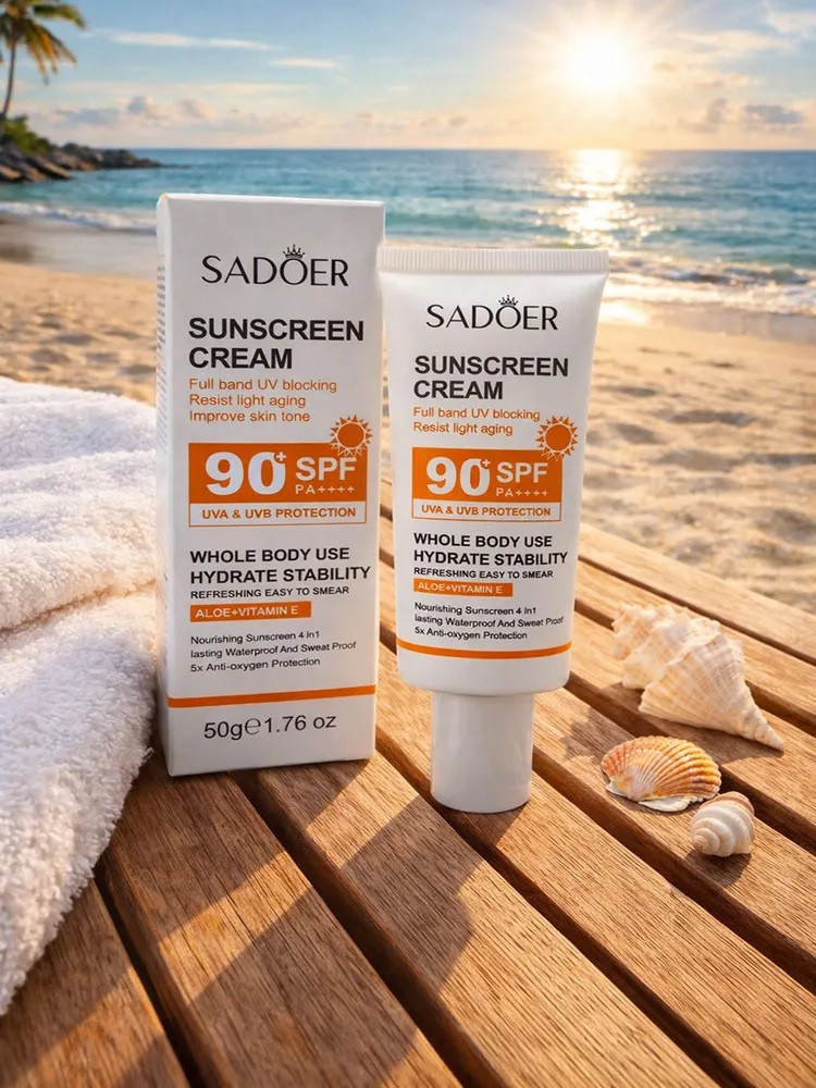 Солнцезащитный крем, выравнивающий тон кожи SPF 90+ | SADOER