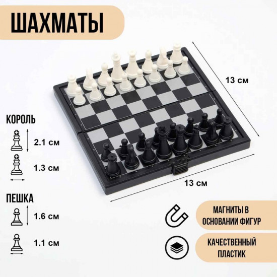 Шахматы пластиковые магнитные
