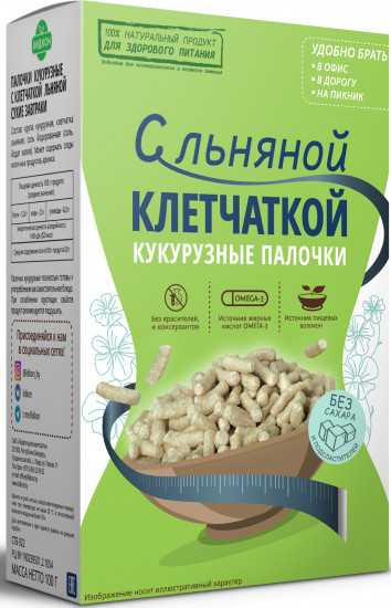 Палочки кукурузные с льняной клетчаткой без сахара