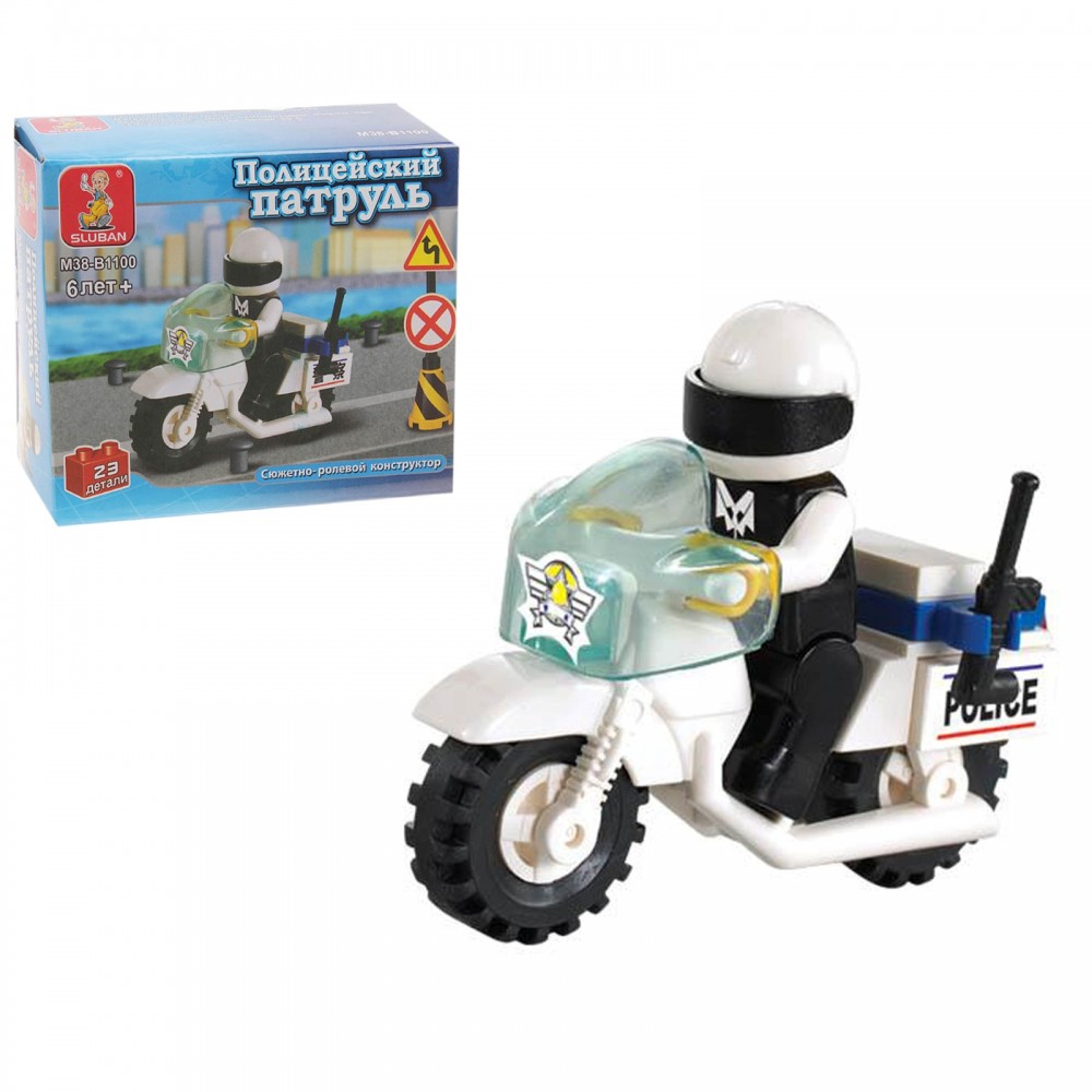 Конструктор «Мотоциклист», 23 детали | Полицейские | SLUBAN