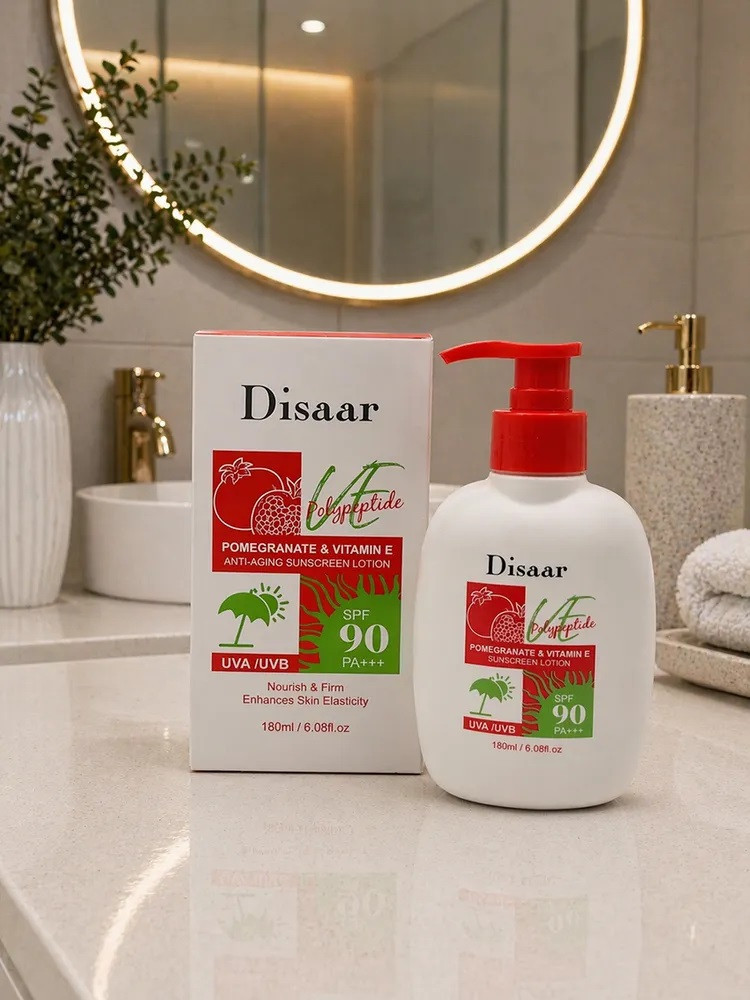 Солнцезащитный антивозрастной лосьон Vitamin E & Polypeptide SPF 90+ | Disaar