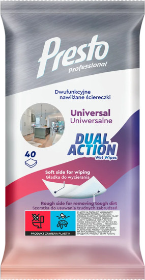 Салфетки влажные хозяйственные универсальные двойного действия «Dual Action»