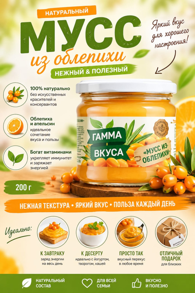 Фруктовый «Мусс из облепихи»