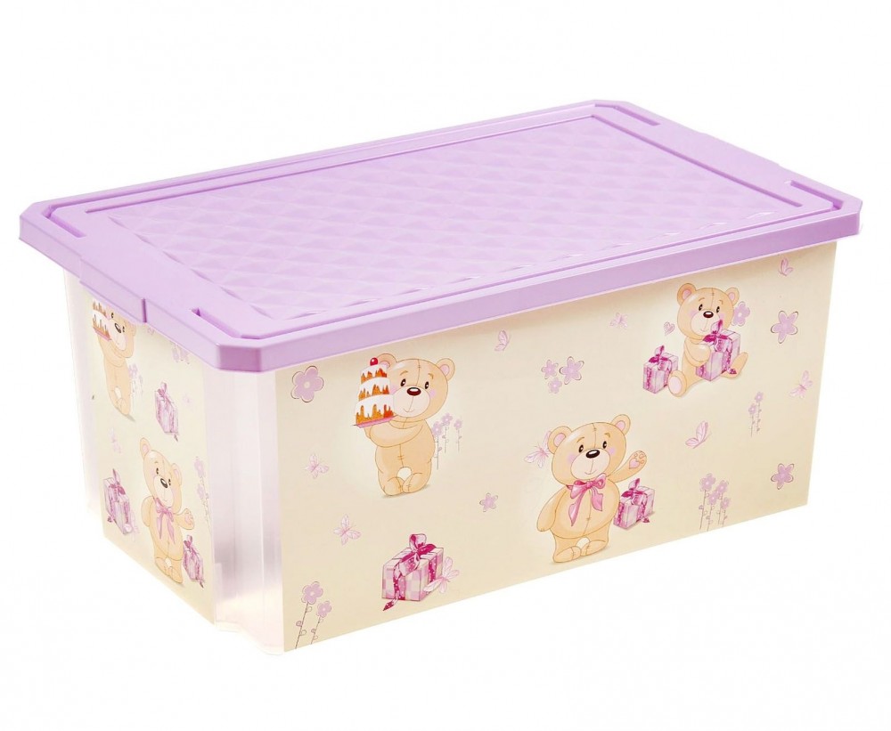 Ящик для хранения «Bears» (12 л), лавандовый | Bears | Little Angel