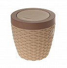 Контейнер с крышкой «Плетенка» (3 л), светло-бежевый