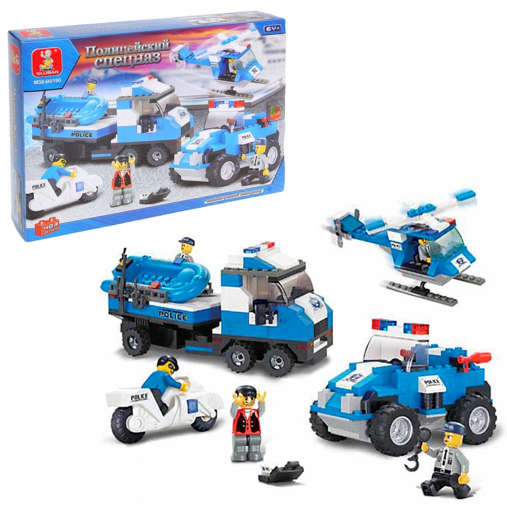 Конструктор «Спецоперация», 403 детали | Полицейские | SLUBAN