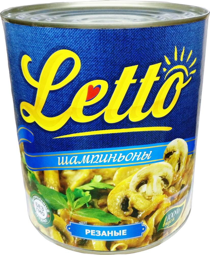 Грибы шампиньоны резаные | Letto