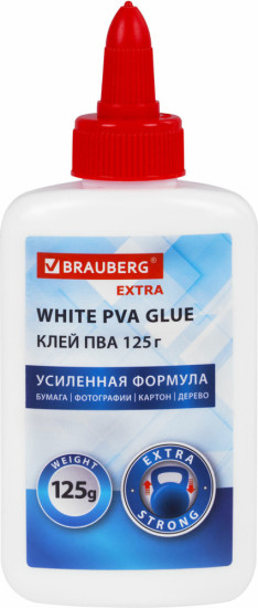 Клей ПВА, Extra (бумага, фотографии, картон, дерево), 125 г, 271940