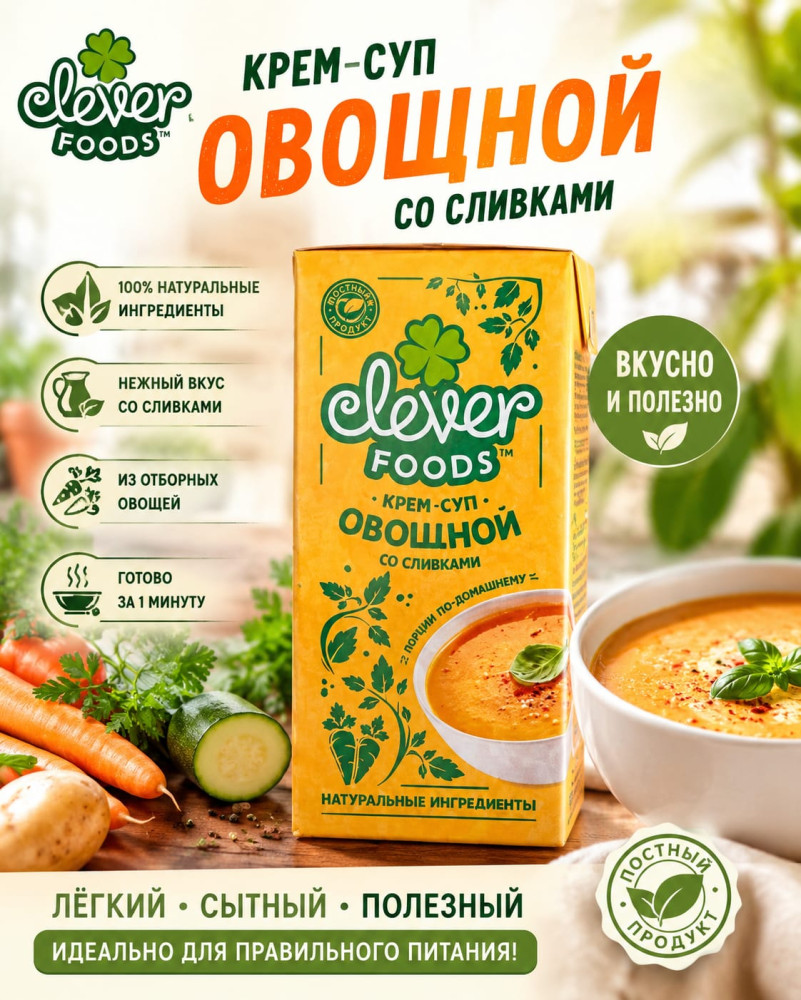 Суп овощной со сливками