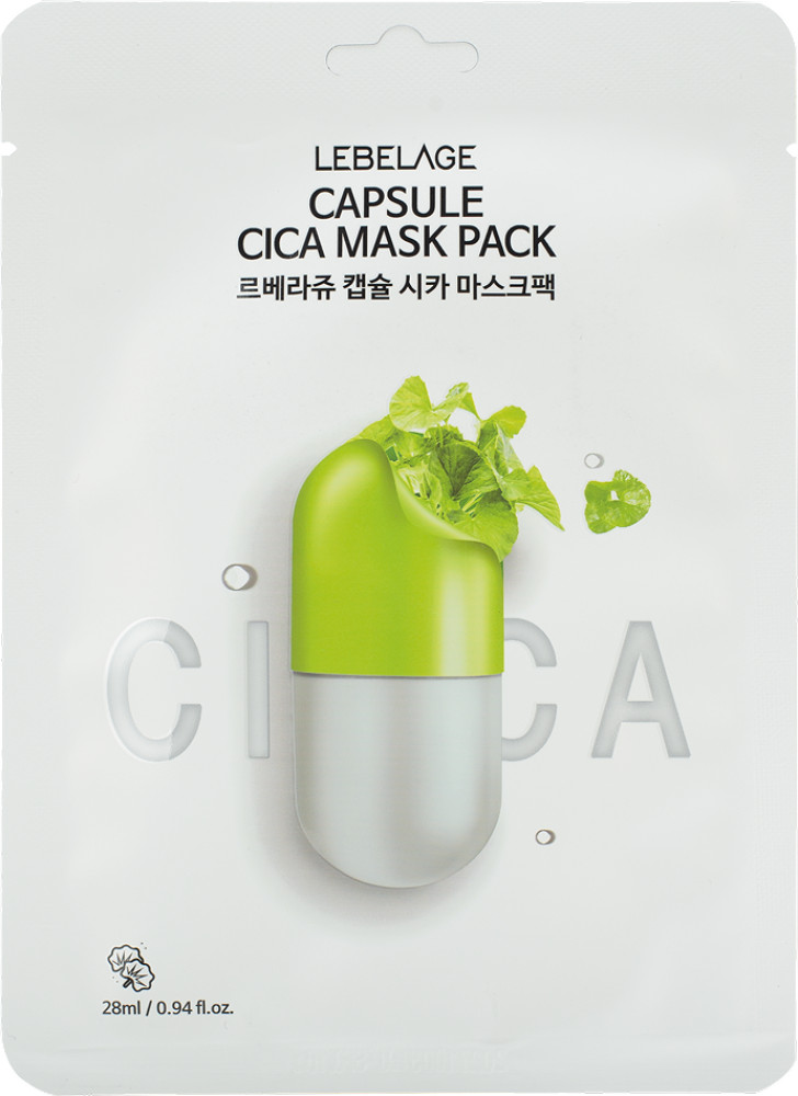 Маска для лица тканевая с экстрактом центеллы азиатской «Cica Mask Pack» | Dr. Capsule | Lebelage