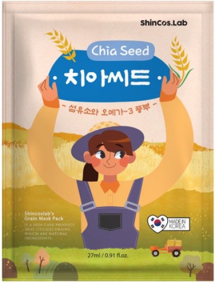 Маска для лица тканевая восстанавливающая с экстрактом семян чиа «Chia Seed Mask Pack» | ShinCos.Lab