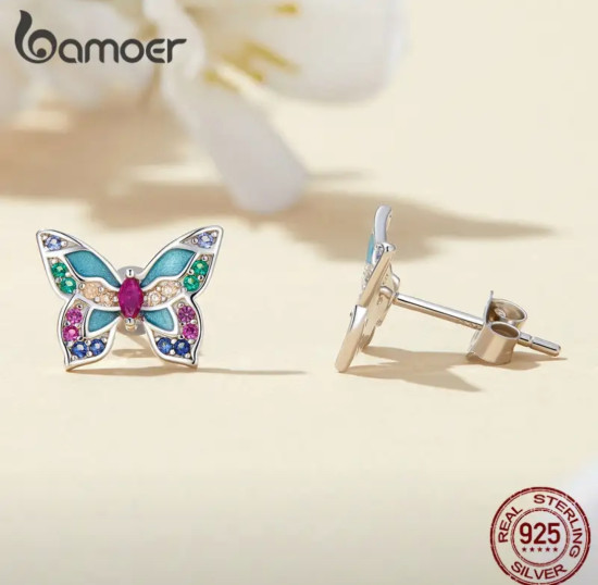 Серьги гвоздики Яркость бабочек