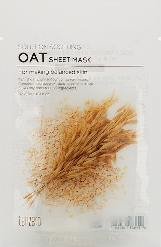 Маска тканевая для лица с экстрактом овса «Solution Soothing Oat Sheet Mask» | Tenzero