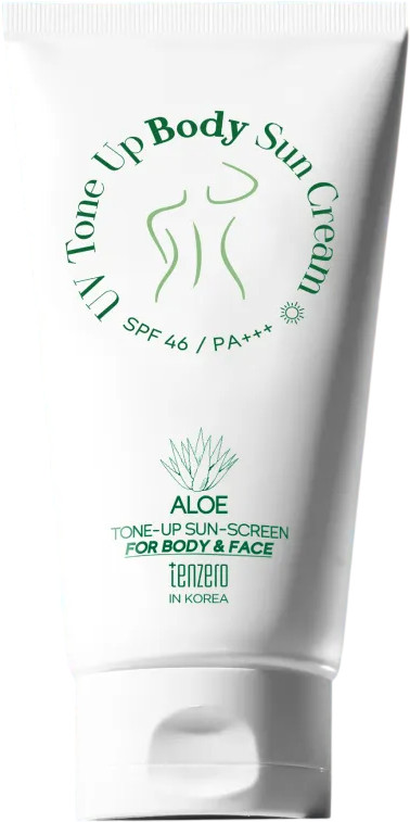 Крем для лица и тела солнцезащитный с алоэ «Aloe UV Tone Up Body Sun Cream SPF46/PА+++» | Tenzero