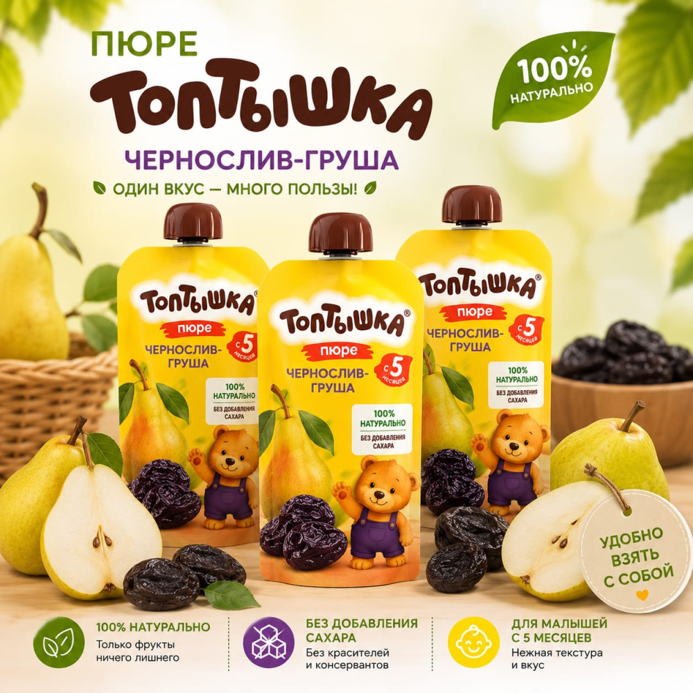 Пюре Чернослив-Груша | Топтышка