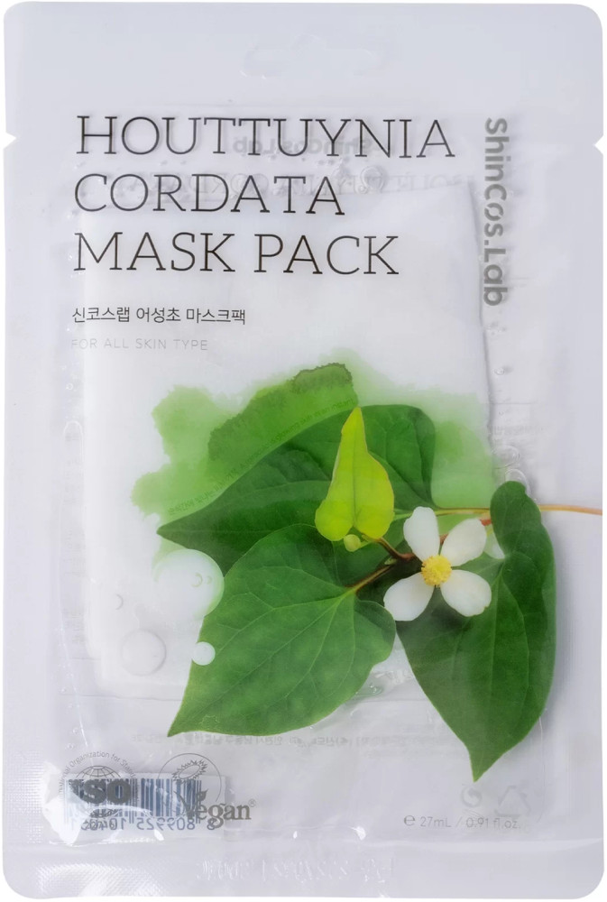 Маска для лица тканевая с экстрактом хаутуйнии «Houttuynia Cordata Mask Pack» | ShinCos.Lab