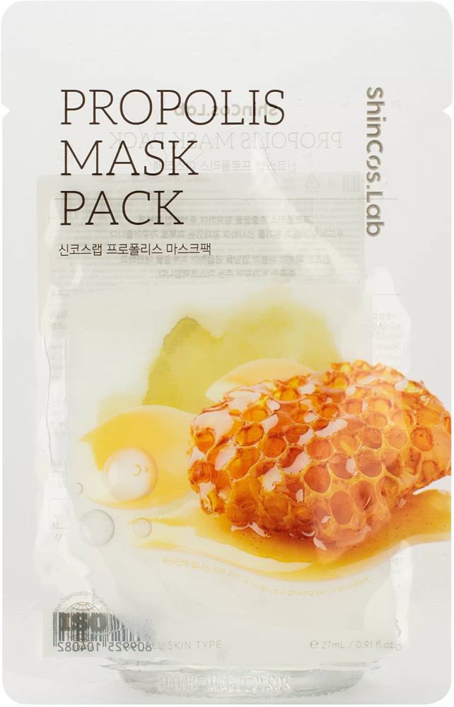 Маска для лица тканевая с экстрактом прополиса «Propolis Mask Pack» | ShinCos.Lab