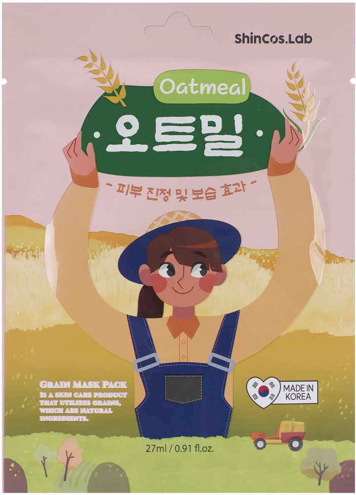 Маска для лица тканевая увлажняющая с экстрактом овса «Oatmeal Mask Pack» | ShinCos.Lab