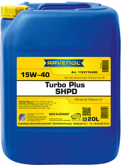 Моторное масло RAVENOL Turbo plus SHPD 15W-40